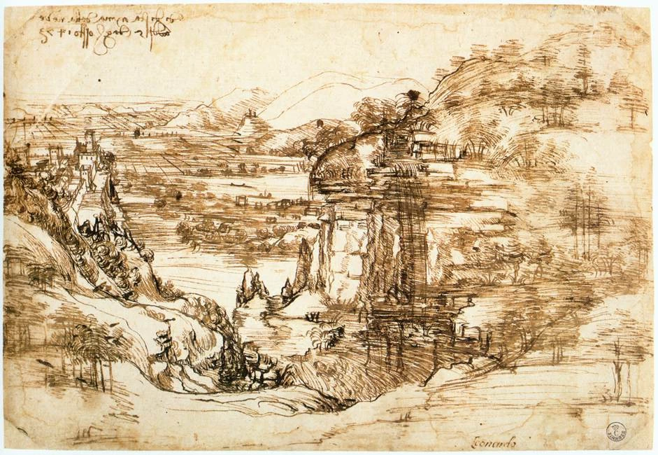 189-Landscape drawing for Santa Maria della Neve on 5th August 1473